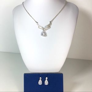 Avon Drop Pendant Cubic Zirconia CZ Necklace Set